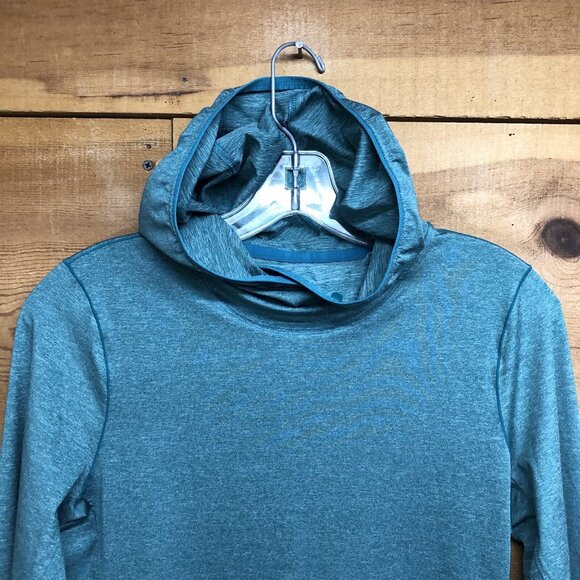 Simms SolarFlex Snap Hoodie UPF 50 Mens Size Small Stretch Insect Shield Blue - Picture 2 of 12